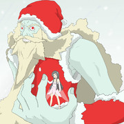 サンタを連れてやってきた