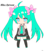 【すてきな線画を】はつねみく【マウスで塗らせてもらった】