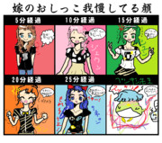 ピュリティーがおしっこをがまんしてる顔