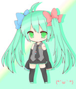 デフォルメミクちゃんッ！塗ってみた。