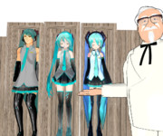 その木箱の中に初音ミクが入っている