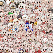 慧音１００人塗っていたら途中から妹紅になった