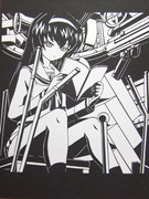 【切り絵】　冷泉麻子　【ガールズ＆パンツァー】