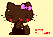 キティちゃんがチョコぺろ♪