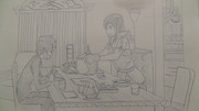 シャーペン落書き　幸せな食卓 (SAO)サチの手料理