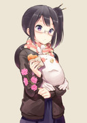 なんかポッキー刺さってる娘