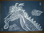 浮世絵　白墨図