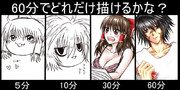 ６０分でどれだけ描けるかな