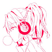 ヘットフォンガール(線画）