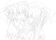 スカーレット姉妹（線画）