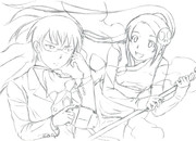 桂馬とエルシィ（ぬり絵用）