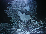 MGR　雷電　手彫りガラス