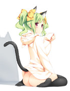 裸パーカー猫耳しっぽニーソぺり子
