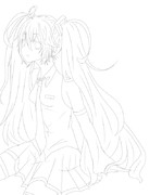 初音ミク　線画