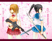 桜散る中で少女達は闘う