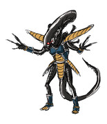 ドラゴンボールにでてくる戦闘服をエイリアンに着させてみた