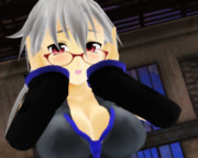 【MMDめがね選手権】ハクさんのめがねずらし