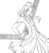 双剣ガイドさん(線画)