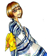 浴衣眼鏡女子その２