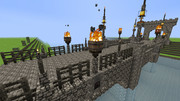 【Minecraft】　橋の横にお城建ててみる　その２