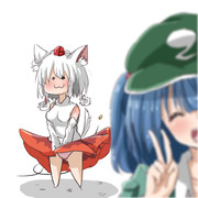 にとりちゃんダブルピース