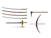 【MMD-OMF3】武器系小物セット