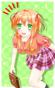 オレンジ髪 ニコニコ静画 イラスト