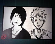 切り絵「赤司さんと浩史さん」