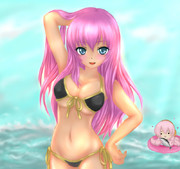 水着ルカさんとたこルカさん