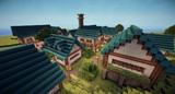 【Minecraft】　青い屋根の村　作成中