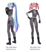 【MMD】Tda式改変初音ミク・重音テト 公安9課ver.【モデル配布】