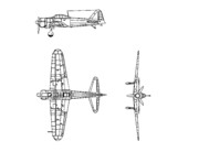 零式艦上戦闘機　設計図風　(塗り絵用)