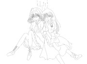 【線画】　お昼寝