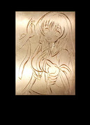 銅プレートに早苗さん♪　【勝手に彫らせていただきましたm(__)m】