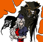 東方ラクガキ　 師匠の後ろに…