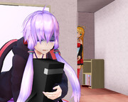 怖がるゆかりさんとマキマキ(計画通り)