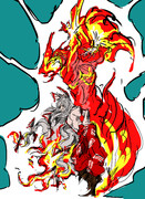 東方ラクガキ　妹紅＋スタンド・マジシャンズレッド