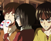 サシャを伯方の塩で餌付けするミカサ