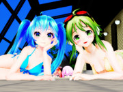 例のプールで夏先取りｗ【グラビアっぽいポーズ選手権】