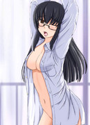 寝起き眼鏡っ娘