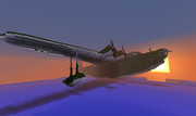 【Minecraft】夕焼けにうかぶ二式大艇