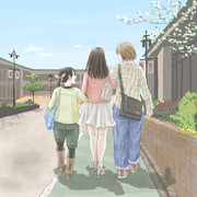 並んで歩く ニコニコ静画 イラスト