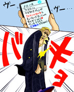 将来に絶望しながらケータイを真っ二つにへし折ってる兄貴