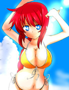 赤モン子さんが水着姿なだけ