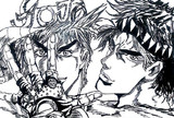 ジョジョの奇妙な冒険　ジョナサン　ジョセフ　筆ペンで描いてみた