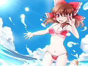 【sai】水着な霊夢描いてみた！！【'`ｧ'`ｧo(*´д`*)o'`ｧ'`ｧ】だぉ！！