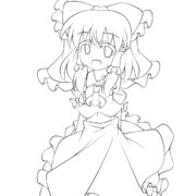 霊夢ー【線画】