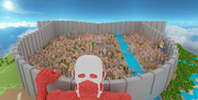【Minecraft】進撃の巨人 シガンシナ区再現プロジェクト 初の全景撮影 13/8/12