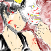 血まみれあろま先生。