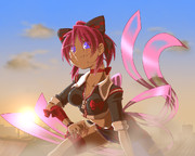 夕陽の怪獣少女